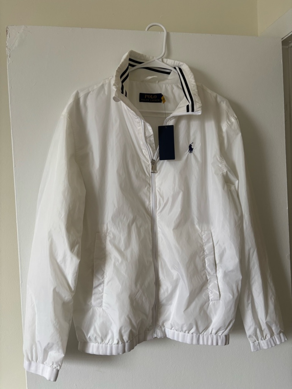 Ralph Lauren White Jacket with Navy Pony & Trim